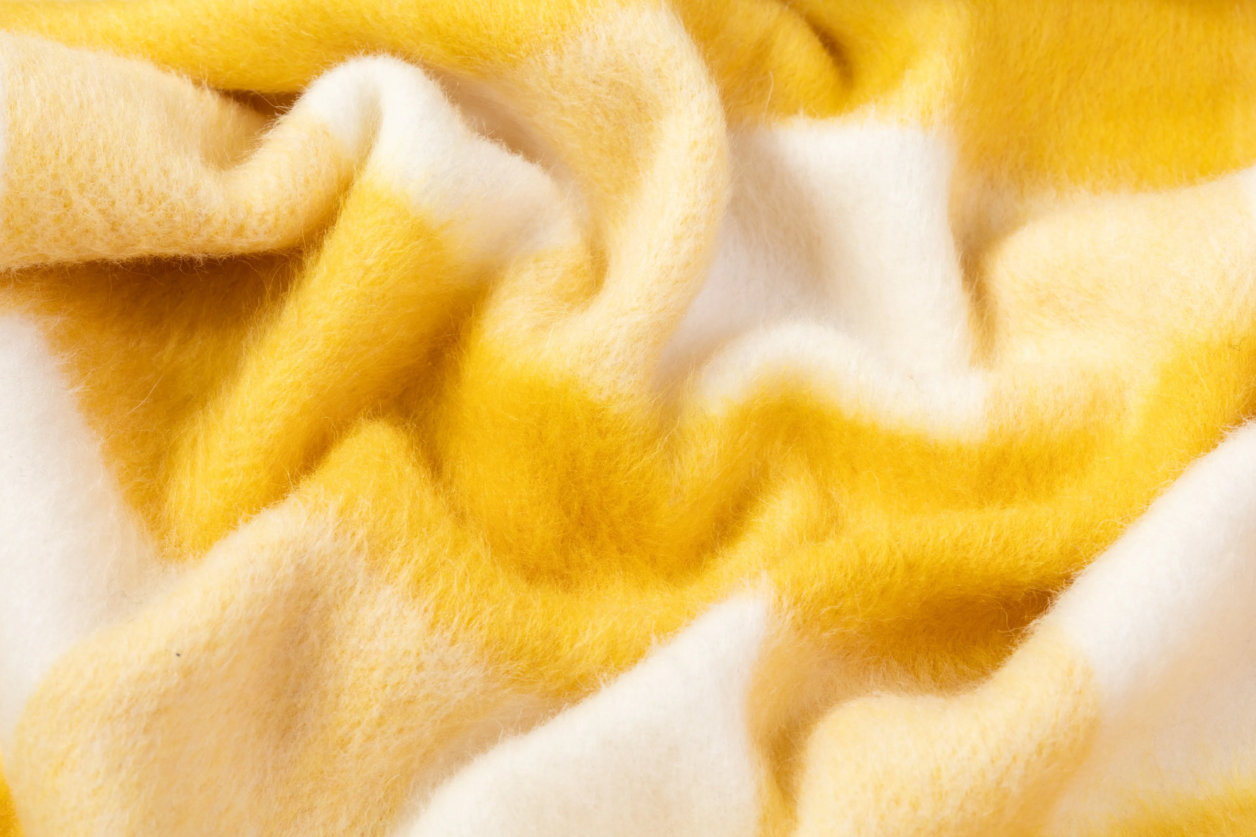 Checked Italian Wool Blend Coating - Yellow / White