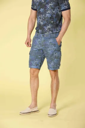 Chile men's cargo bermuda in cotton with floral pattern slim