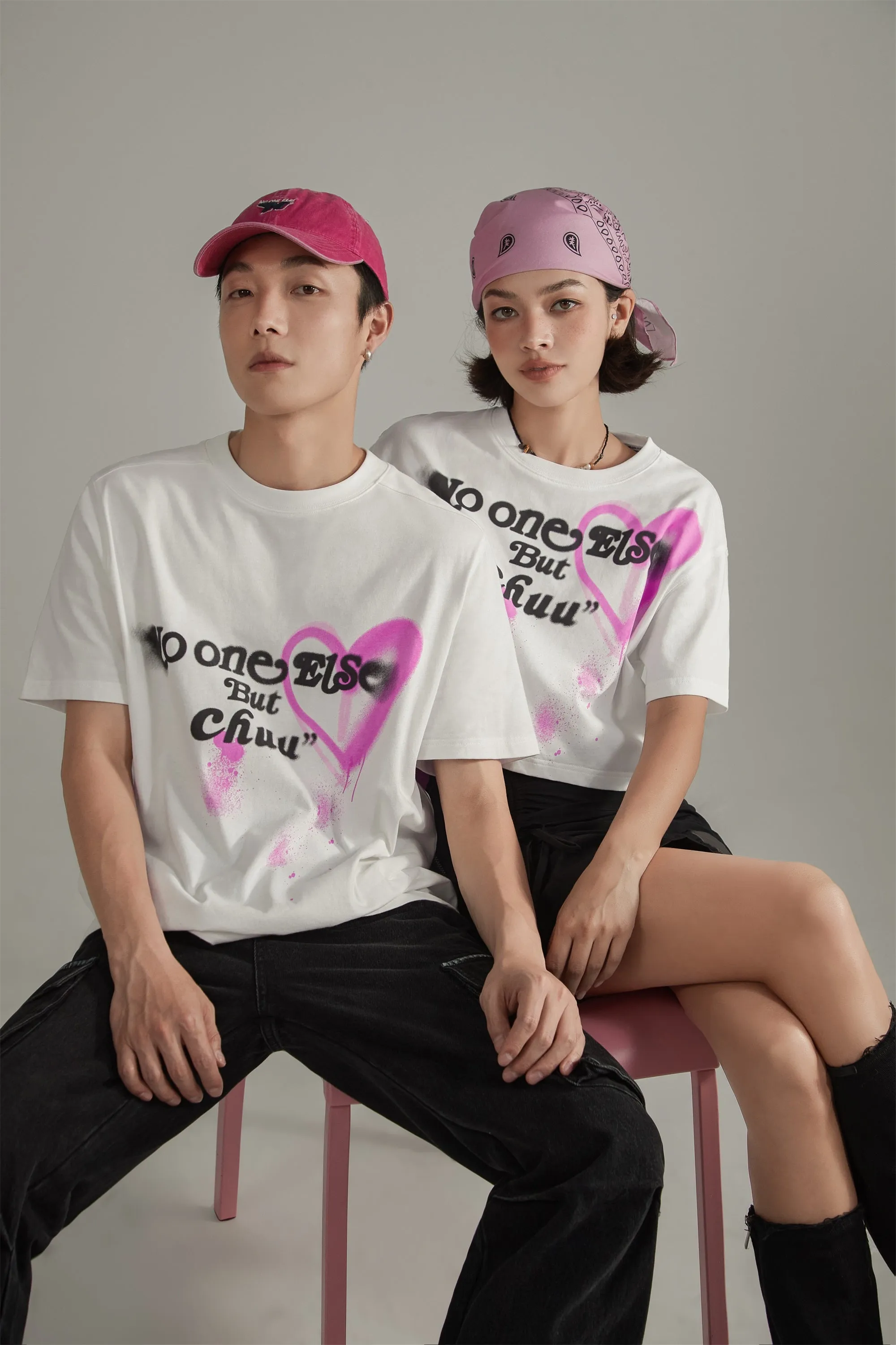 Collab Logo Heart Lettering T-Shirt