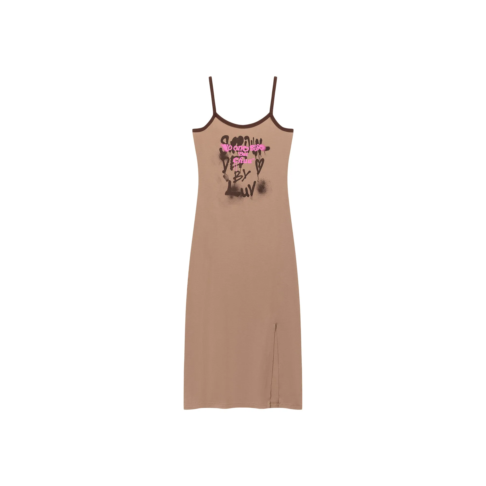 Collab Logo Line Color Long Sleeveless Dress