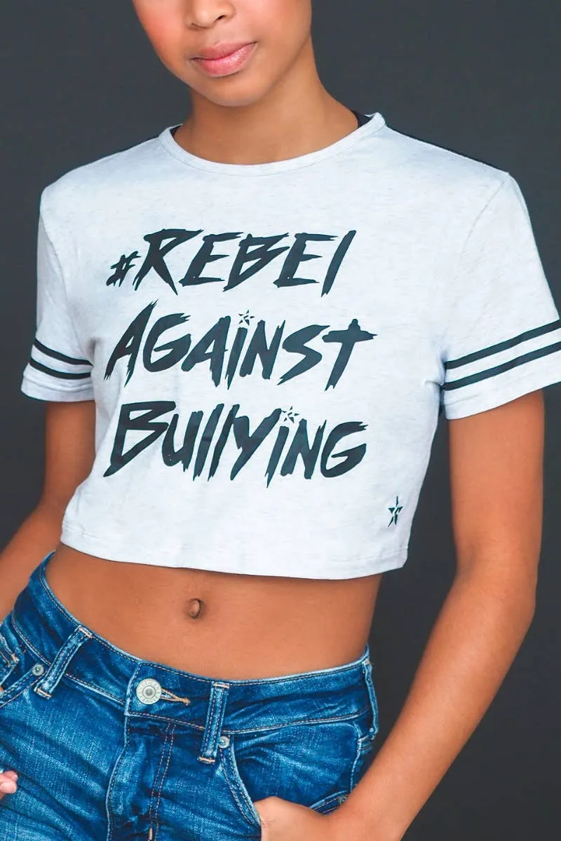 Cropped Tee in Rebel Against Bullying Jersey