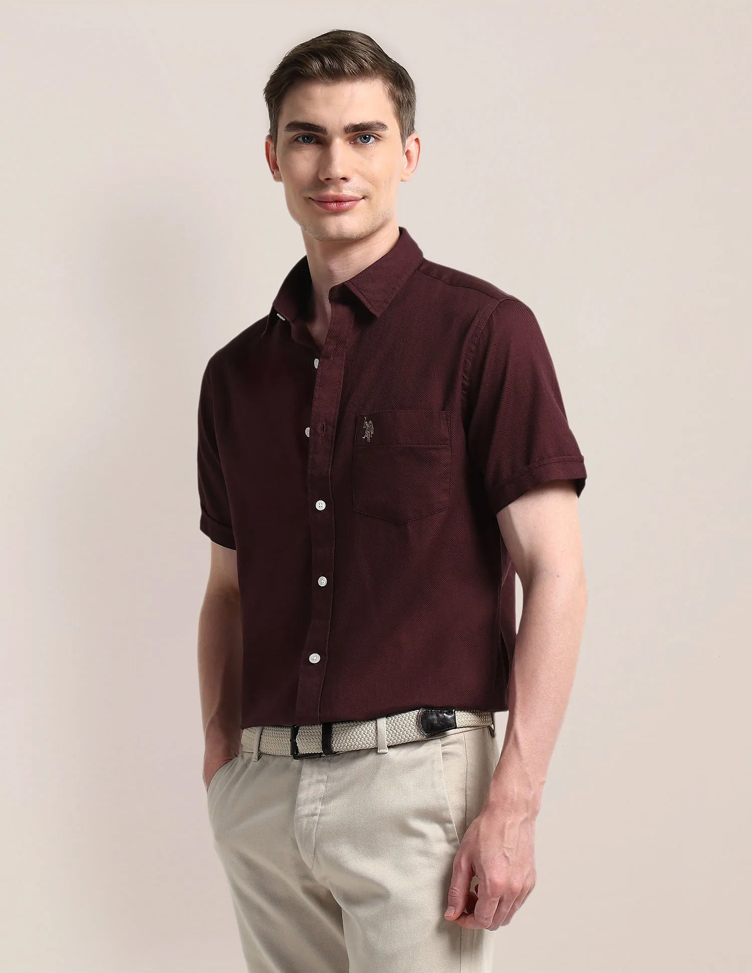 Cutaway Collar Premium Cotton Shirt