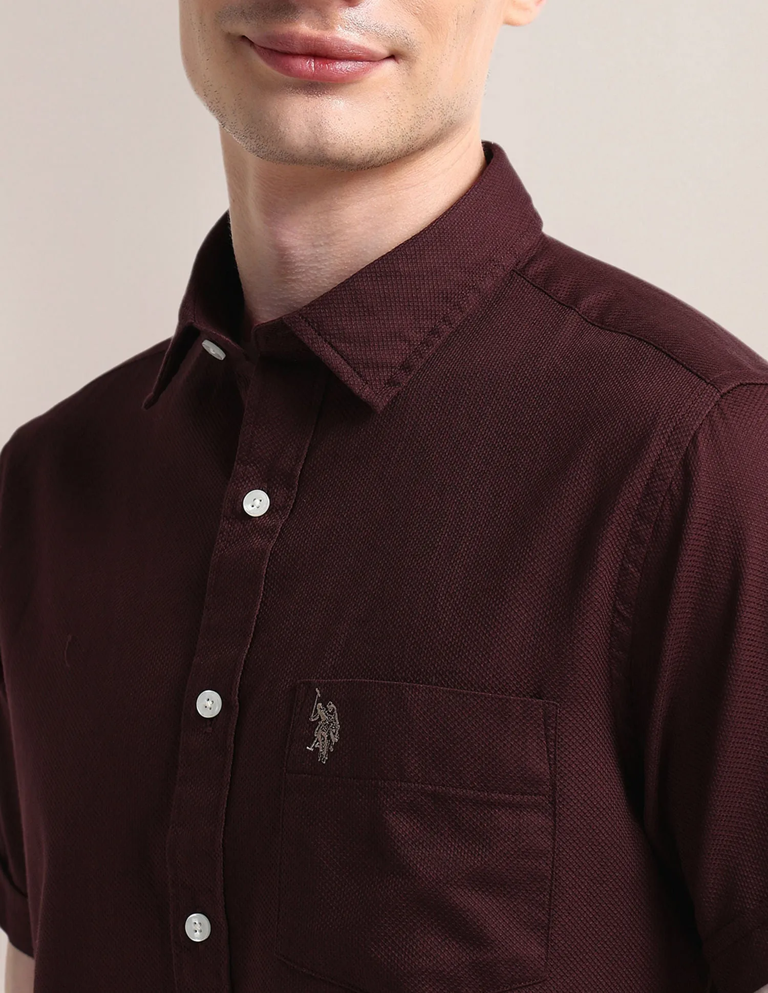 Cutaway Collar Premium Cotton Shirt