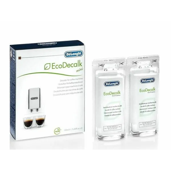 De'Longhi Mini EcoDecalk Descaling Solution - For Coffee Machines, 100ml, 2 Pack