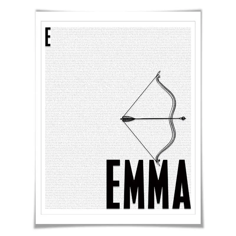 Emma by Jane Austen Literary Art Print. 4 Sizes. Book Lovers Poster. Literature Wall Art