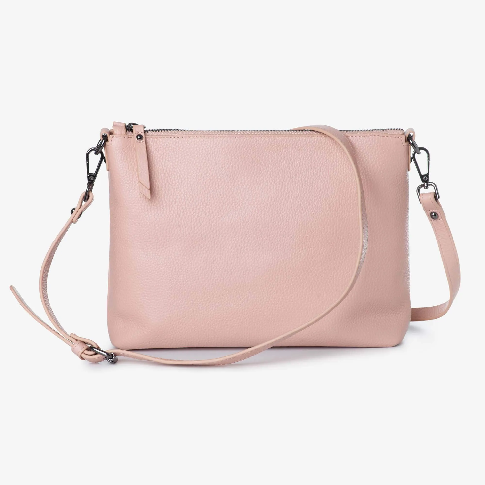 Everyday Leather Crossbody Bag   Bottle Gift Set- Blush