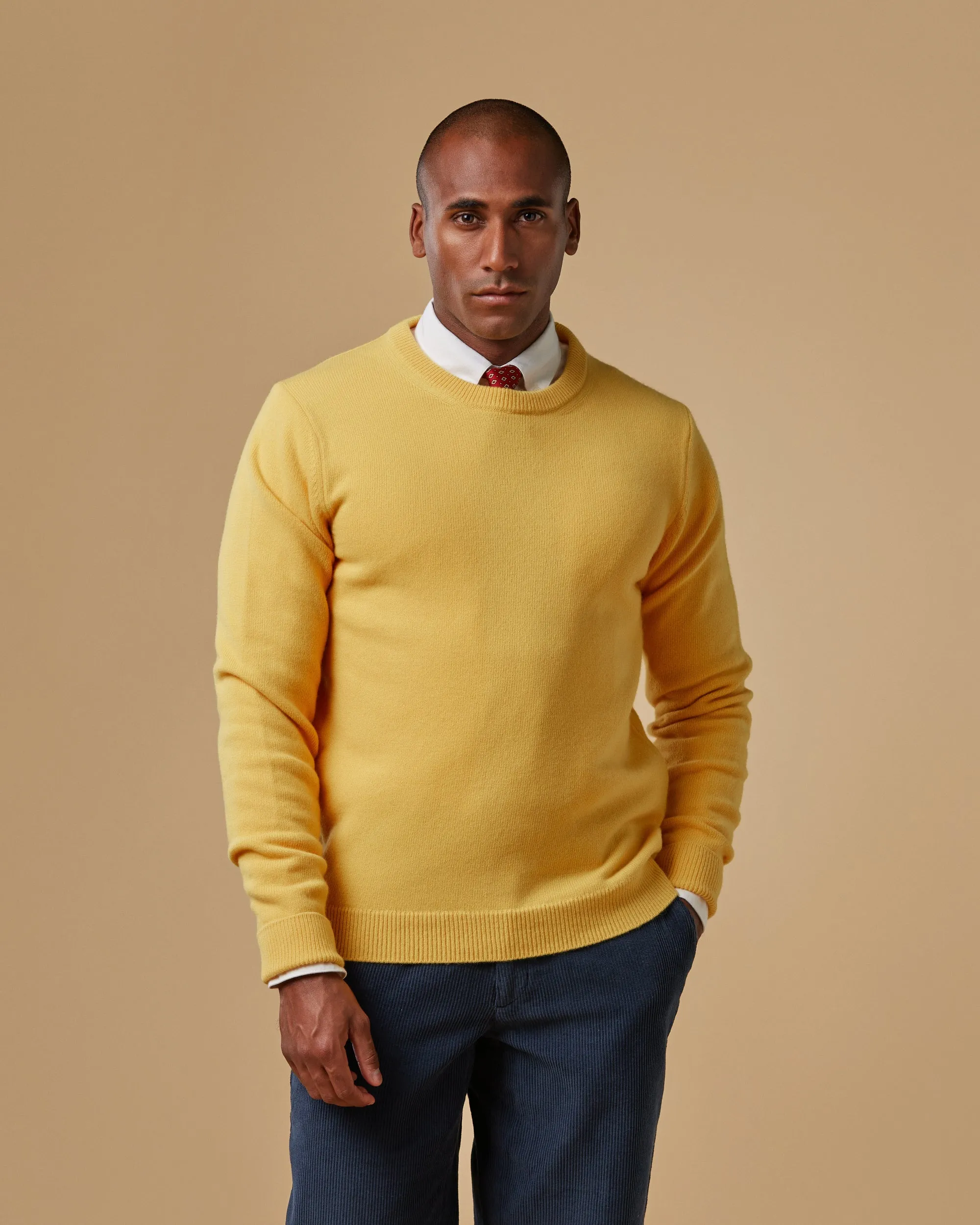 Extrafine Merino Wool Crew Neck - Yellow