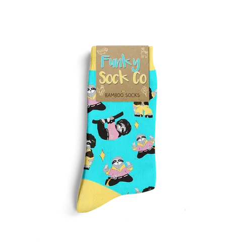 Funky Sock Co Bamboo Socks - Funkalicious Disco Sloths