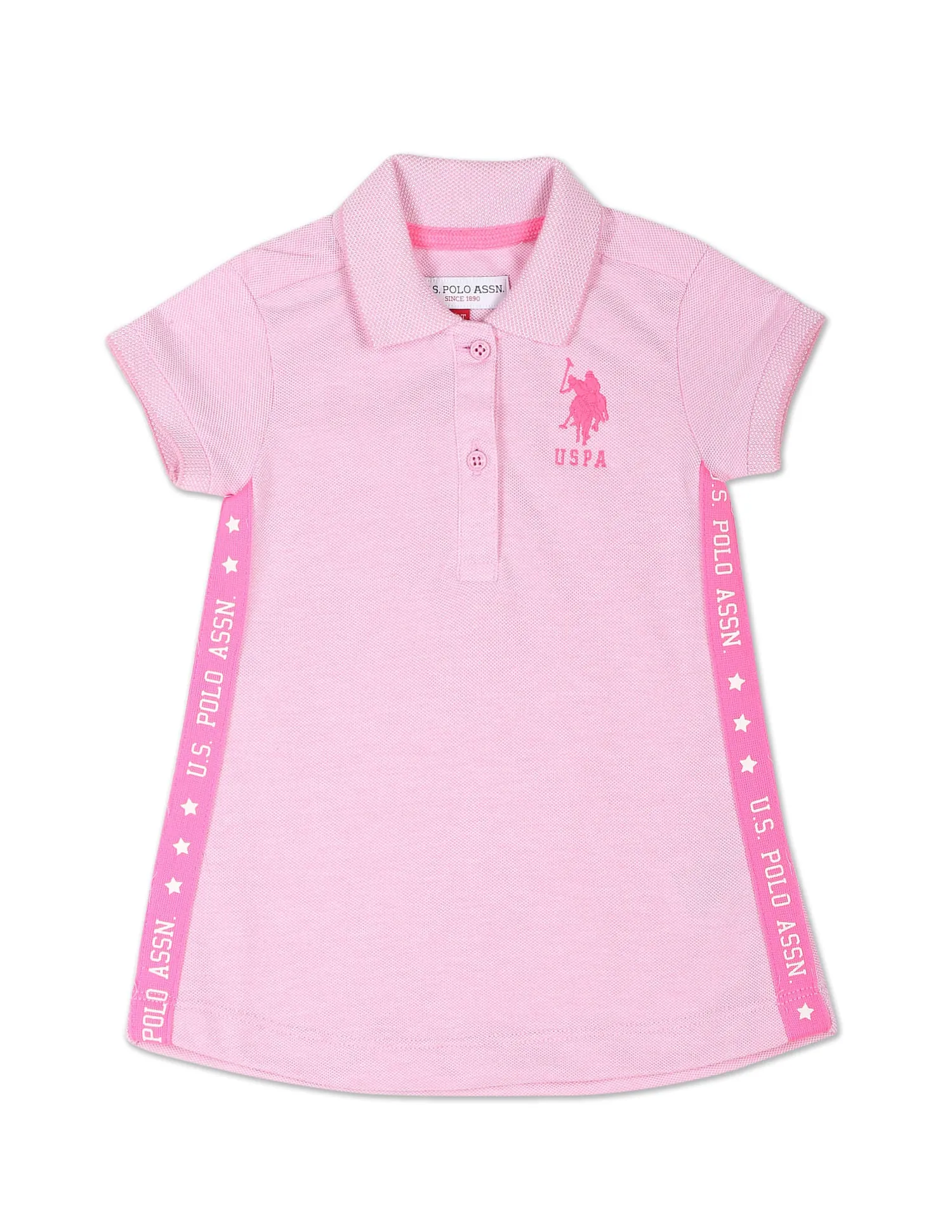 Girls Brand Tape Pique Polo Dress