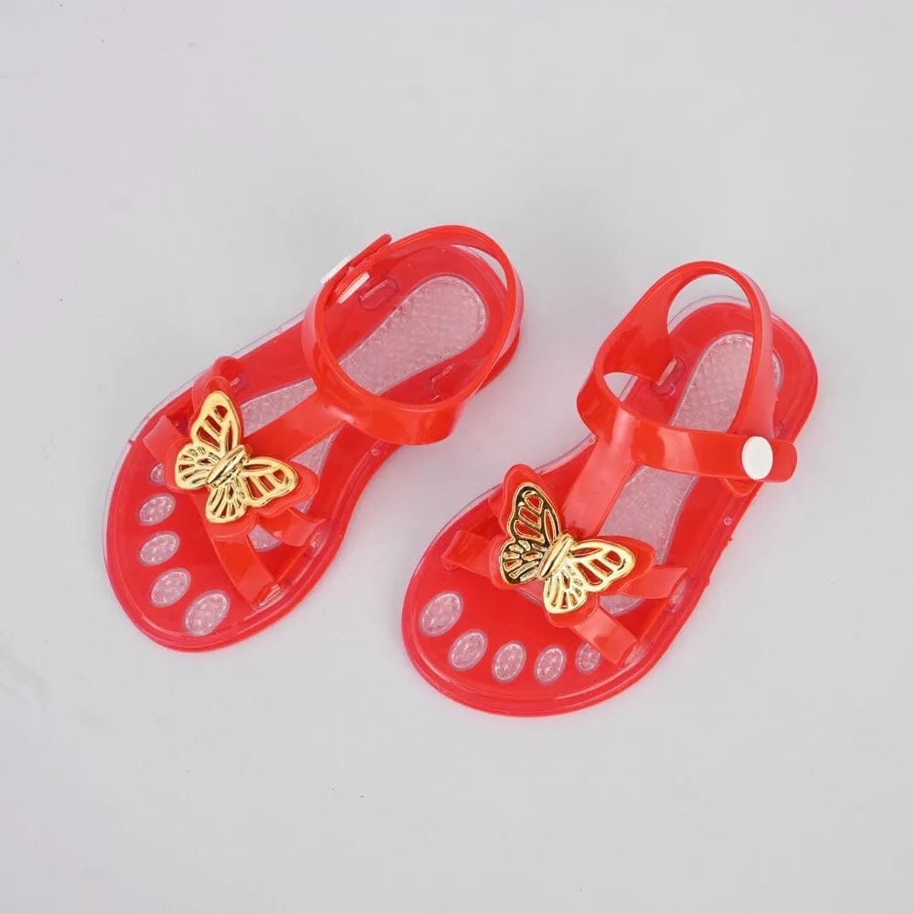 Girl's Butterfly Design Rubber Sandals