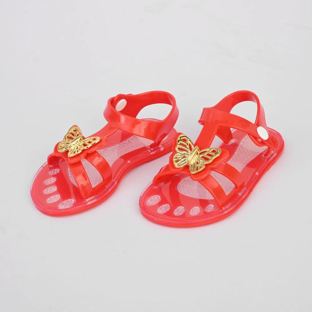 Girl's Butterfly Design Rubber Sandals