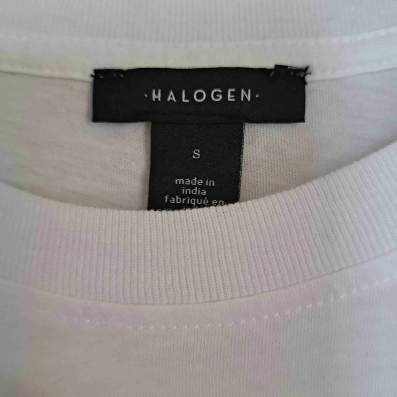 HALOGEN White Short Sleeve Crew Neck Graphic Tee T-Shirt