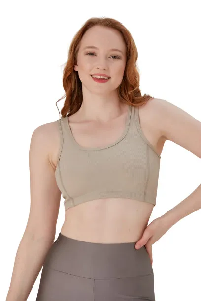 Juniors' and Women's Unlined Sports Top Activewear, Comfortable Soft Bra for Yoga, Walking, Sports