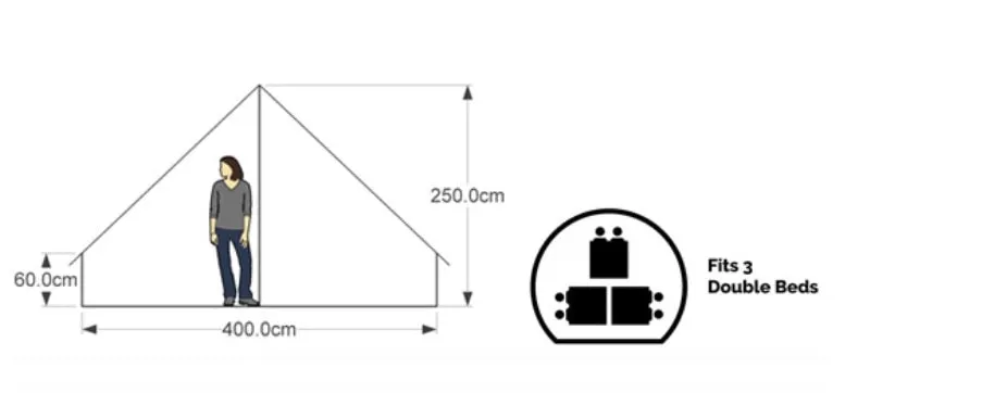 Luxury Camping Tent, Glamping Tent Oxford Cloth Waterproof and Mildew Proof Different Sizes