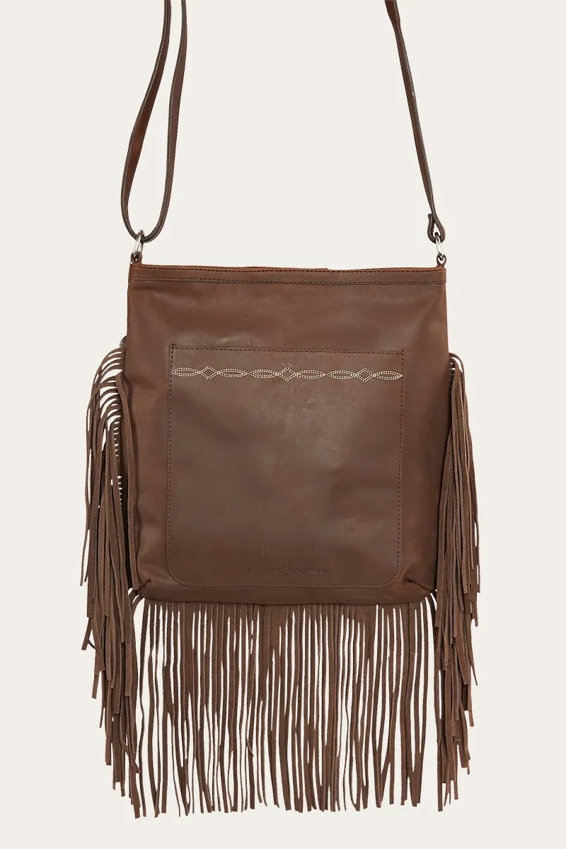 Maria Tassel Bag - Brown Cowhide