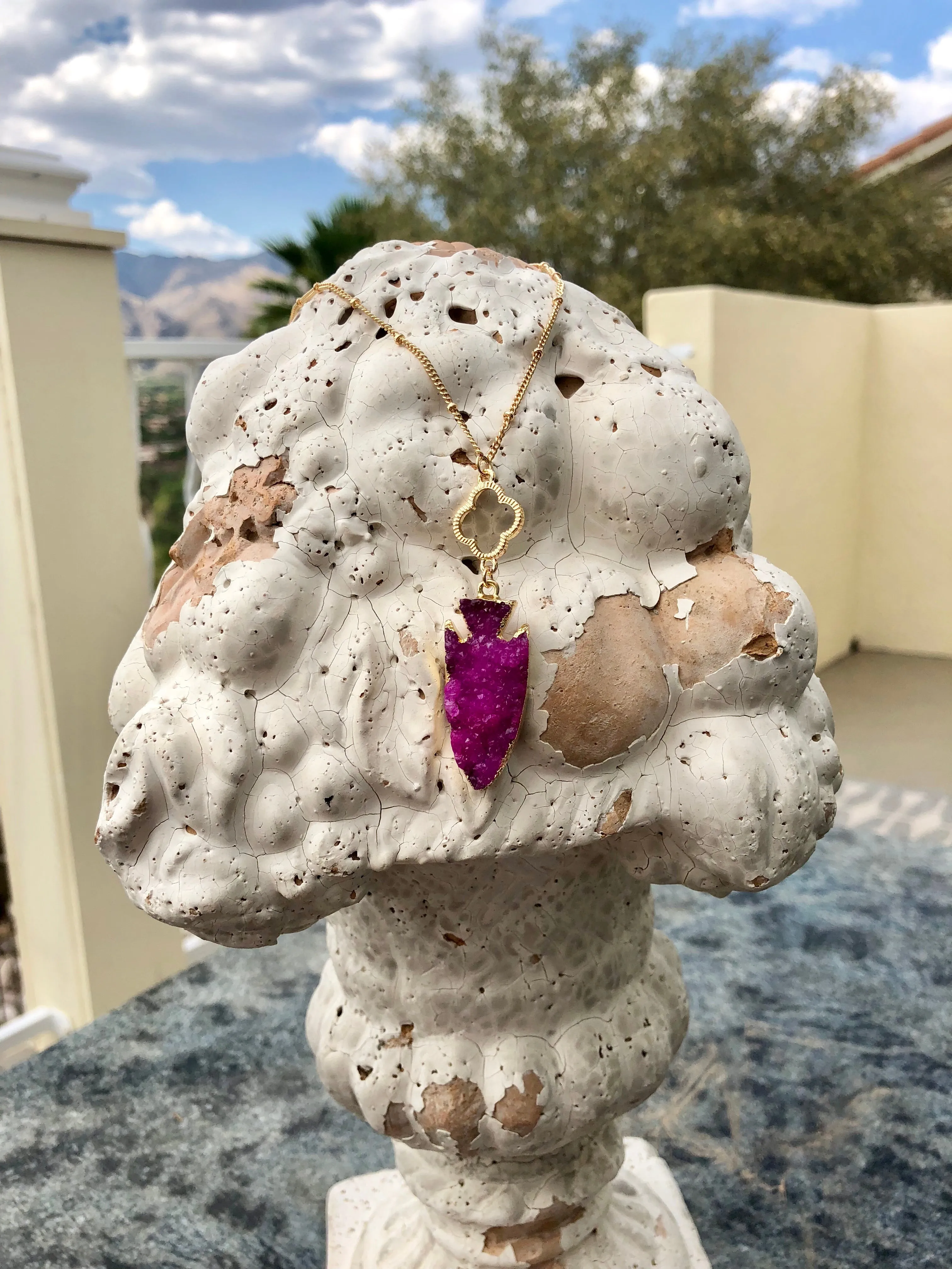 Niko Druzy Arrowhead Pendant Necklaces