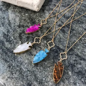 Niko Druzy Arrowhead Pendant Necklaces