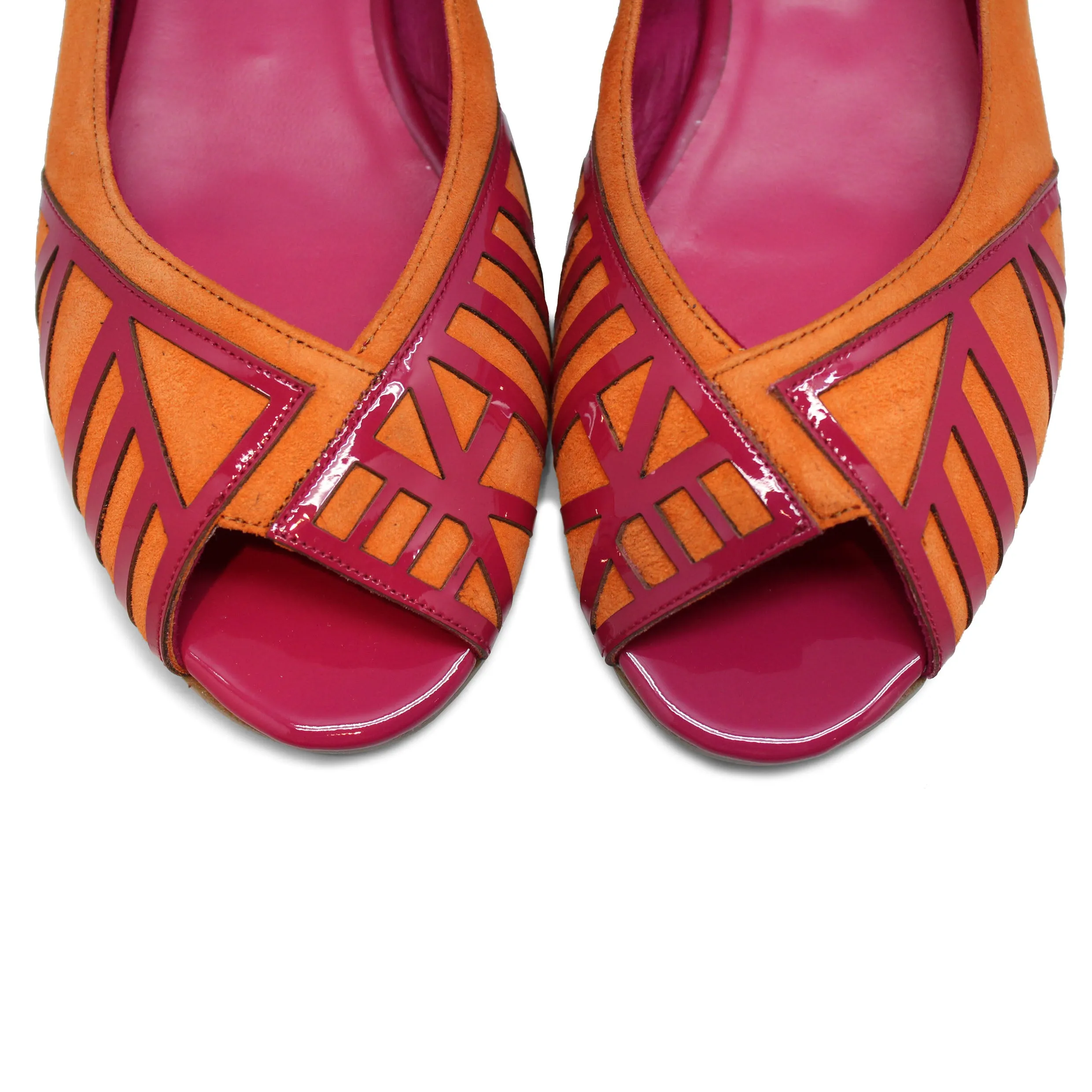 Peruse - Orange/Fuchsia flat shoe