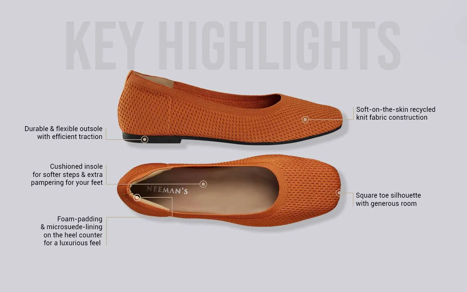 Plush Square Flats : Apricot