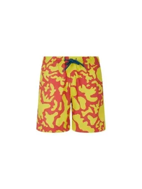 PS Patterned Cotton Banding Shorts Dark Yellow Green