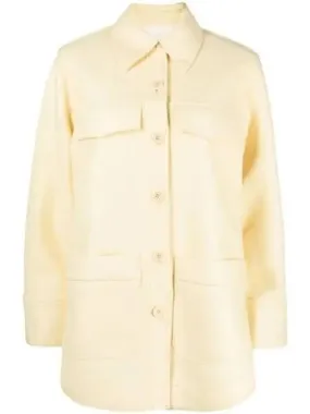 Rodebjer AVRIL yellow virgin wool coat 271948