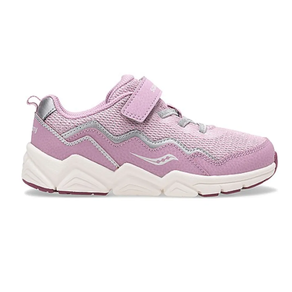 Saucony Little/Big Girls Flash 2.0 A/C Velcro Sneaker Pink Metallic