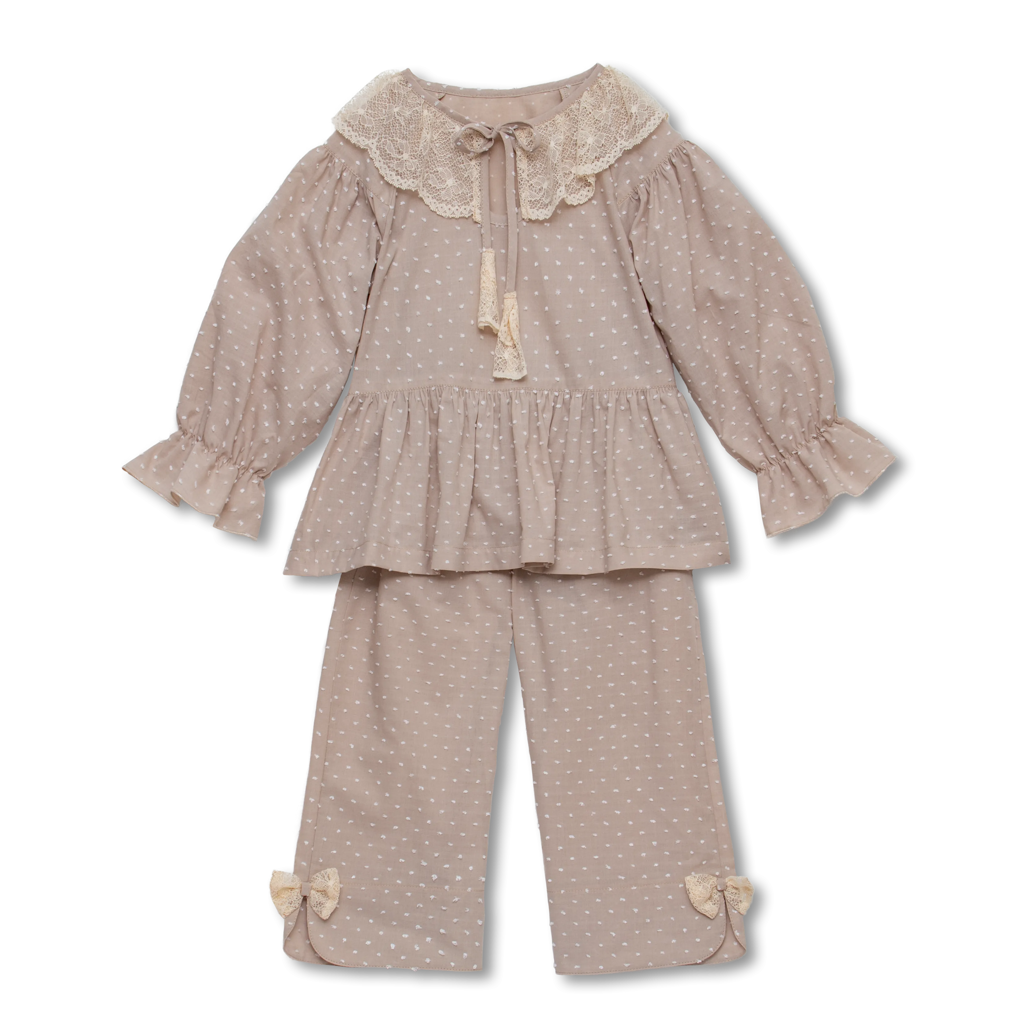 SCARLET - GIRLS PYJAMA SET IN BEIGE BISCUIT