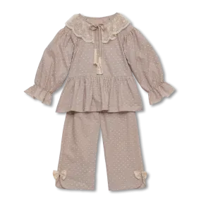 SCARLET - GIRLS PYJAMA SET IN BEIGE BISCUIT