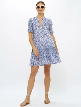 Smocked Drop Mini Dress - Portland Blue