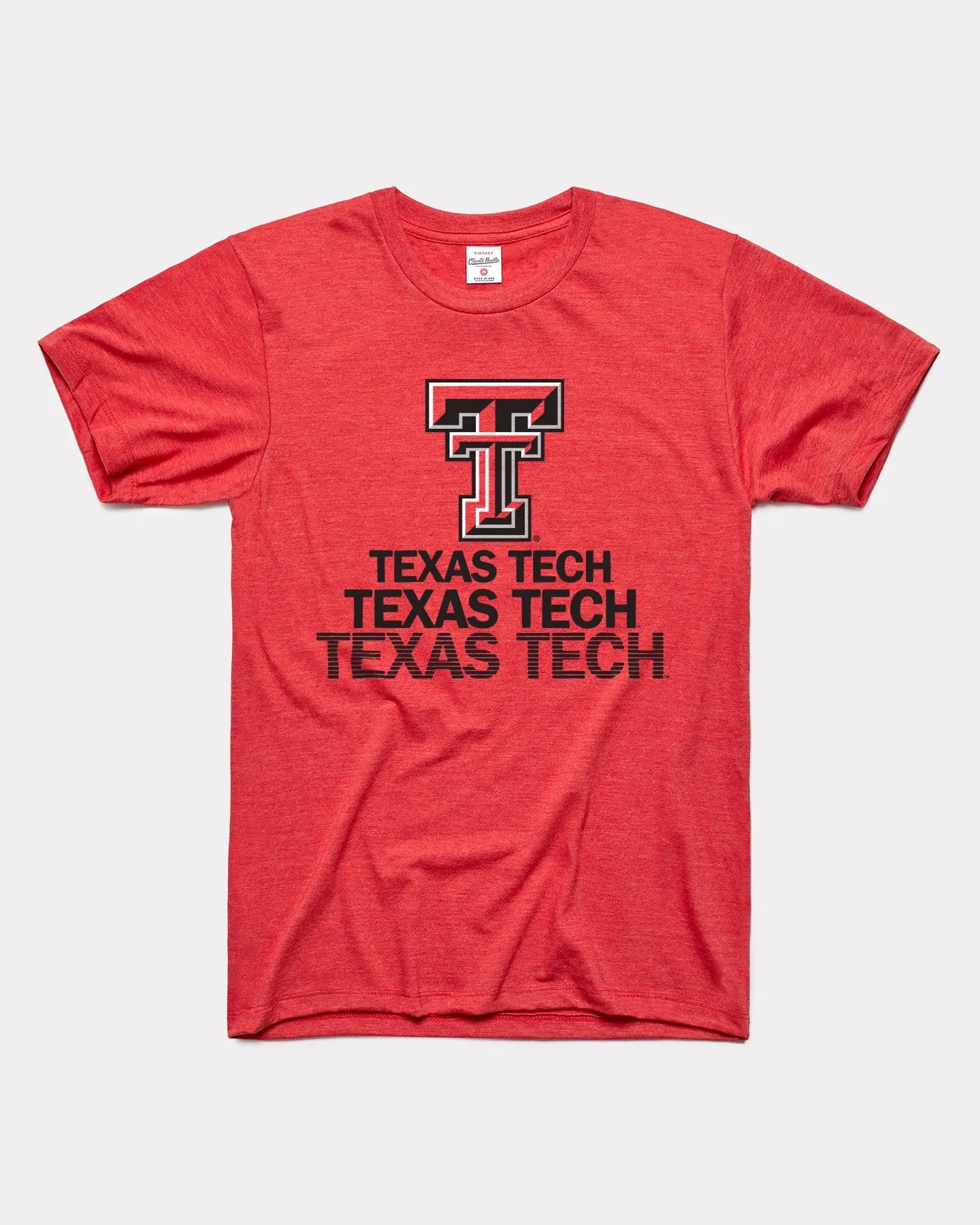 Texas Tech Stacked Red Raiders Vintage Red T-Shirt