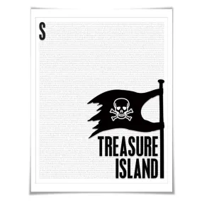 Treasure Island. Robert Louis Stevenson. Literary Art Print. 4 Sizes. Literature Poster. Book Art