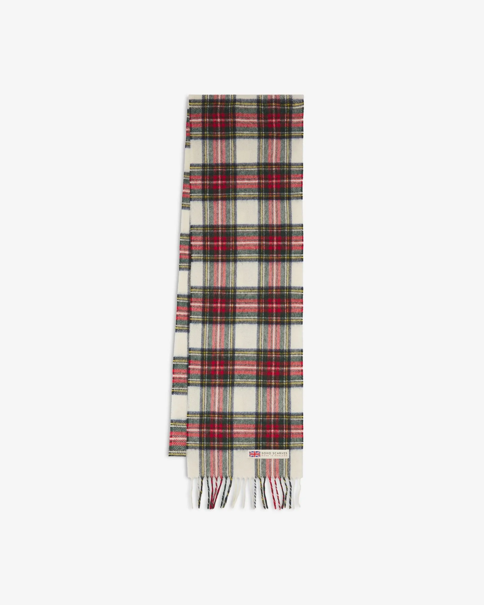 UK Wool Scarf - Highlands Tartan Dress in Red