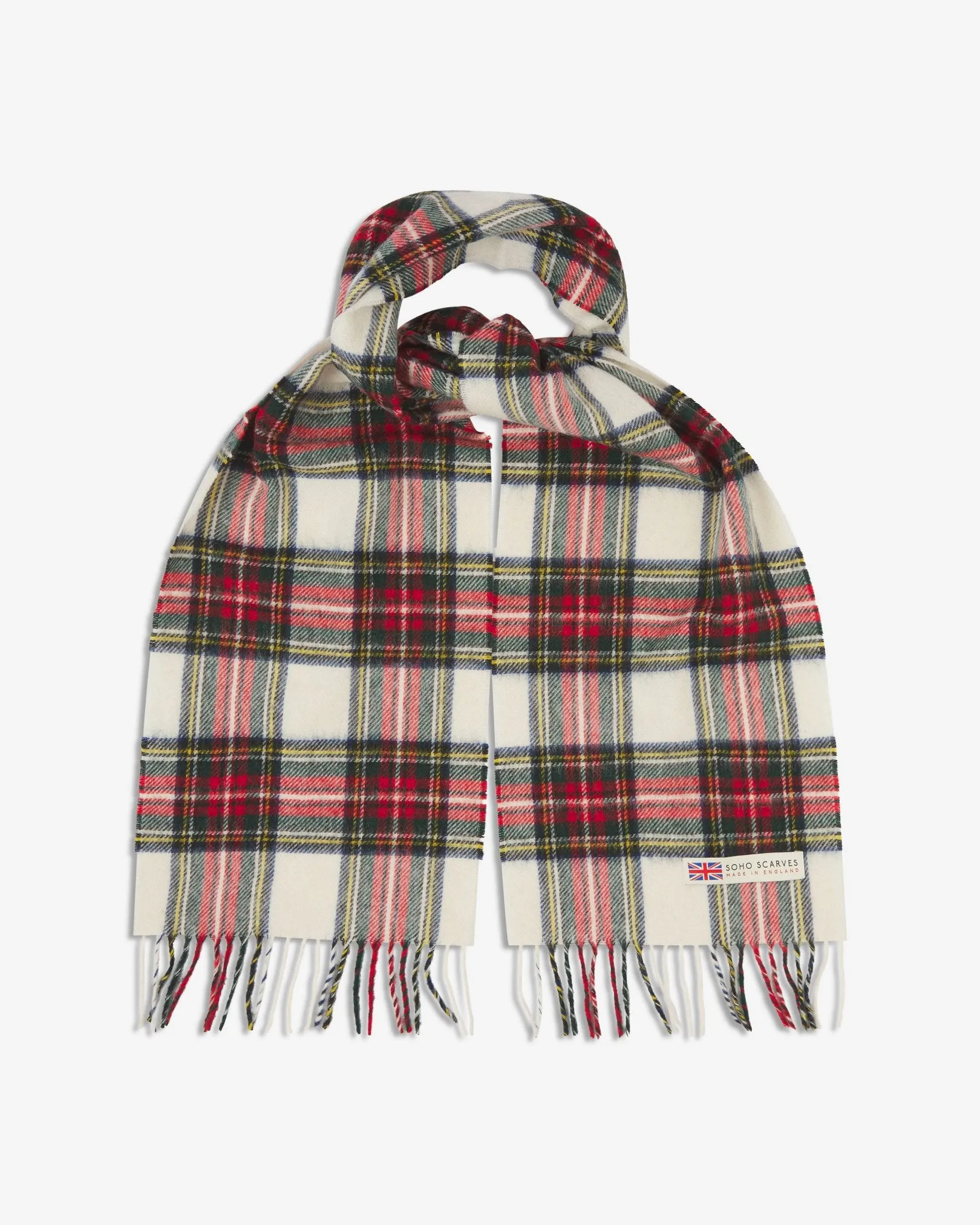 UK Wool Scarf - Highlands Tartan Dress in Red