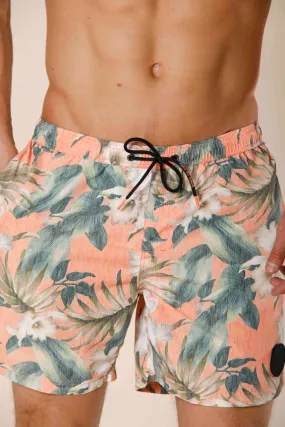 Versilia Beach men's swimsuit  in polyester pink flower pattern regular ①