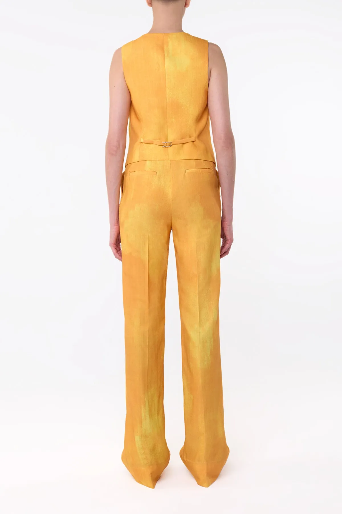 Vesta Flare Pant in Cadmium Yellow Virgin Wool