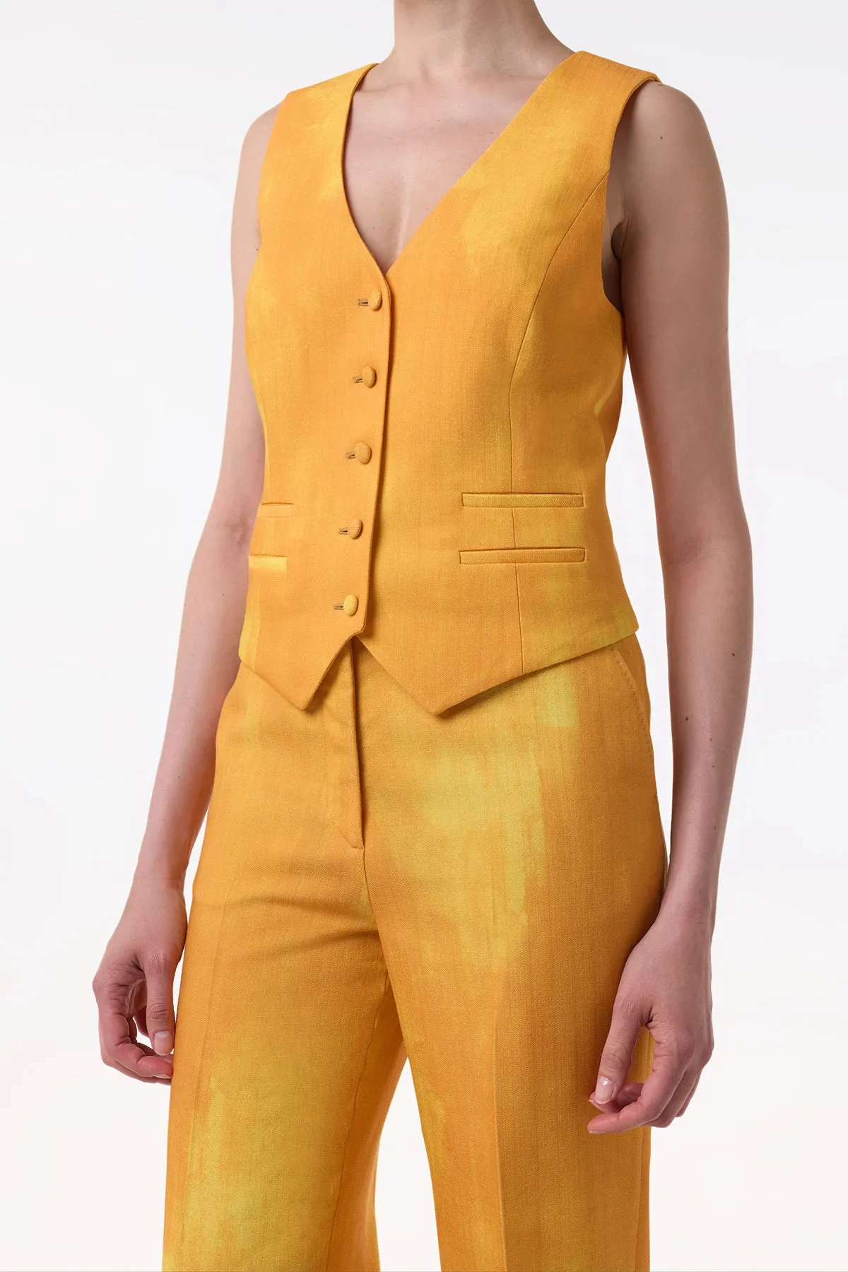 Vesta Flare Pant in Cadmium Yellow Virgin Wool