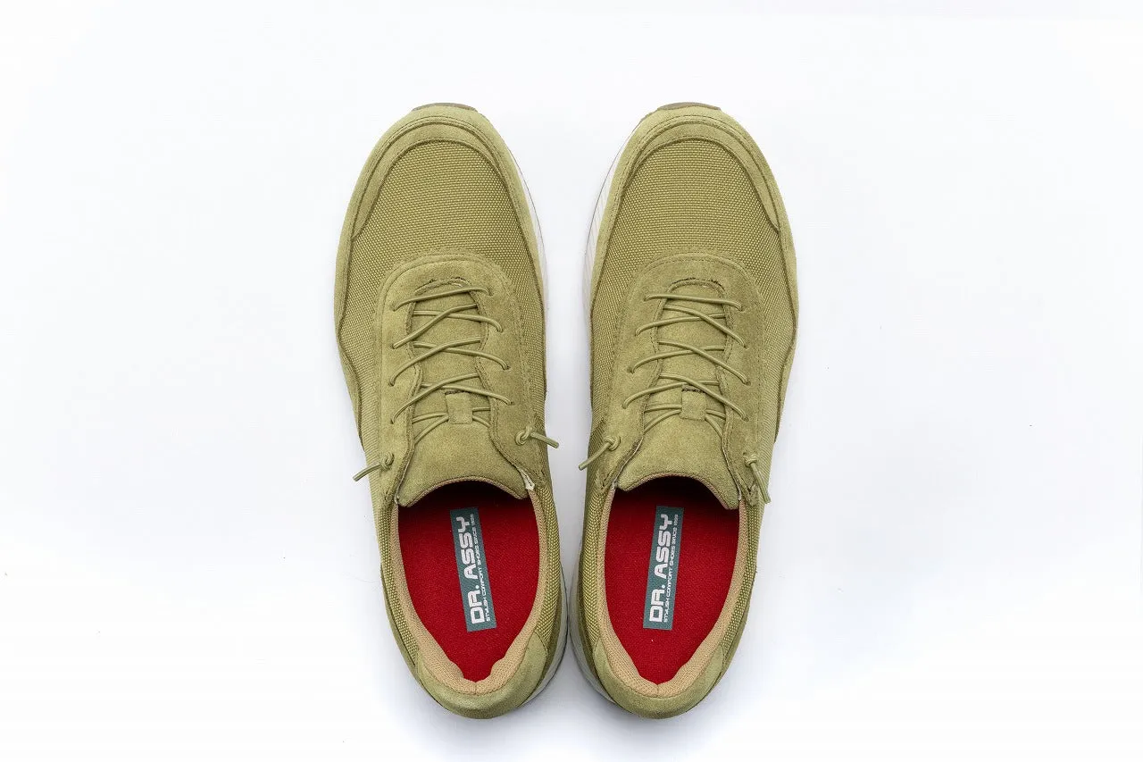 Waterproof cow suede and nylon mesh mens sneakers | DN1002