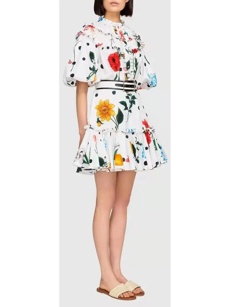 Women’s Belted Printed Mini Dress