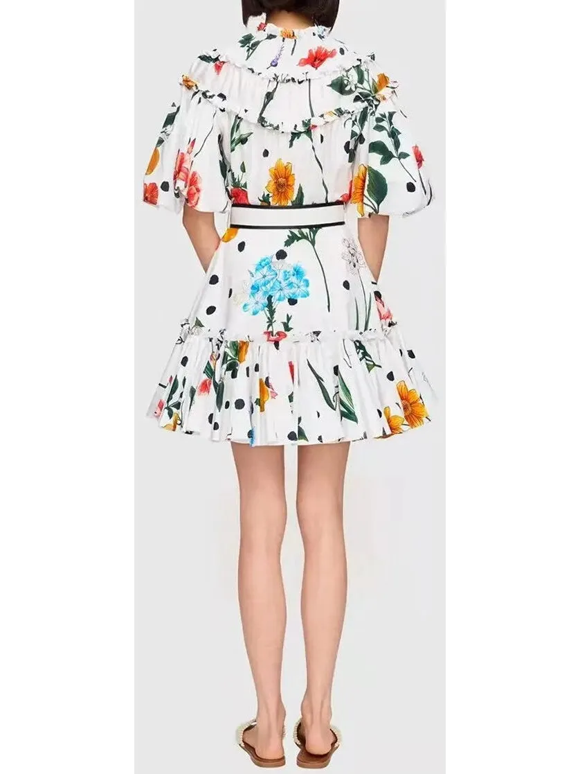 Women’s Belted Printed Mini Dress