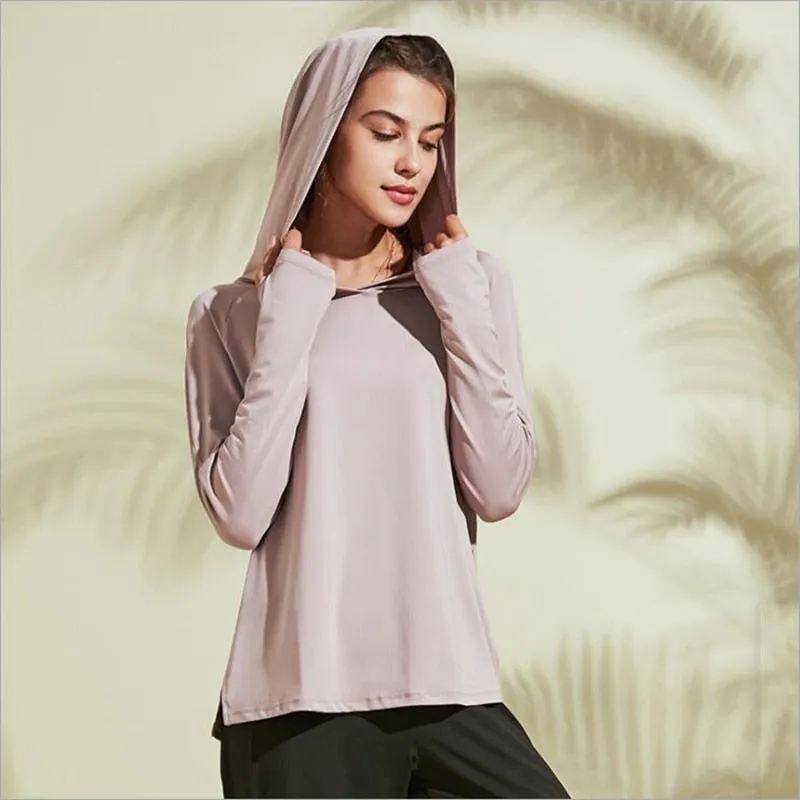 Womens Loose Hooded Gym shirt