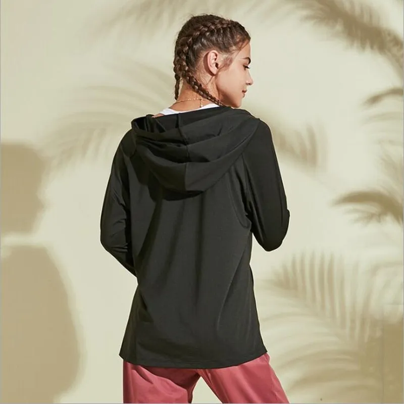 Womens Loose Hooded Gym shirt