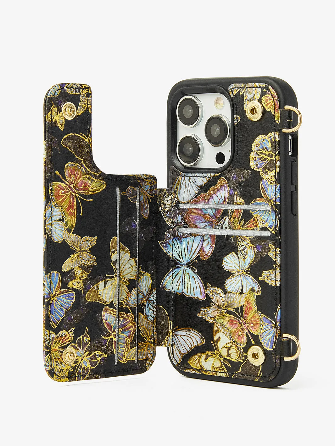 WristFit- Irregular Ring Metal Wrist Strap Phone Case -Butterfly