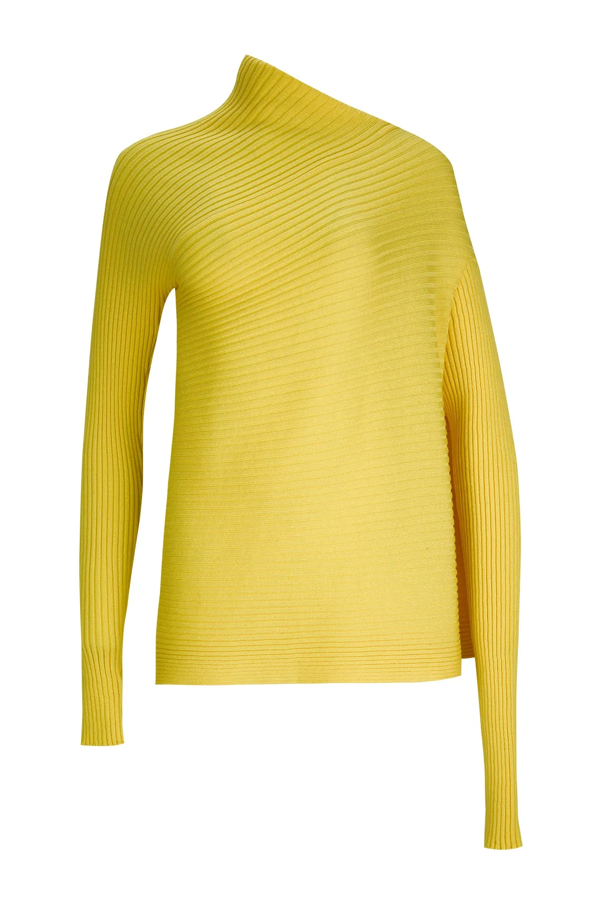 YELLOW DRAPED JUMPER IN MERINO KNIT